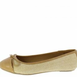 JP What's New Chantel80 Natural Tied Bow Patent Toe Ballet Flat