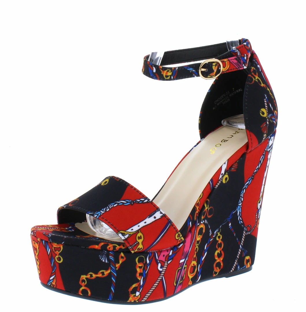 JP Shoes Chosen03 Black Open Toe Ankle Strap Platform Wedge 4 JP Shoes Chosen03 Black Open Toe Ankle Strap Platform Wedge