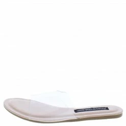 Legend Clover291 Nude Lucite Open Toe Flat Slide Sandal
