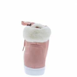 Forever Link What's New Comment27 Pink Furry Cuff Side Zip Lace Up Boot