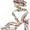 JP Shoes Compose04 Blush Strappy Open Toe Ankle Wrap Platform Heel