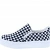 Liliana Shoes Sandra038 Black Check Slip On Sneaker Flat