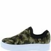 Liliana Marilyn130 Camouflage Round Toe Slip On Sneaker Flat
