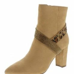 Shoe Republica What's New Corinine Camel Embellished Multi Strap Ankle Boot
