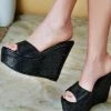 Mata What's New Crystal Cruise Black Women's Wedge