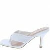Elegant Dabie2 White Square Open Toe Thong Short Heel Shoes