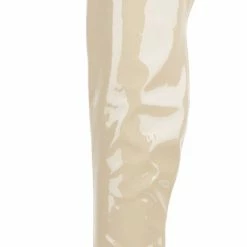 CAPE ROBBIN What's New Dalen Off White Pat Pointed Toe Thigh High Stiletto Boot