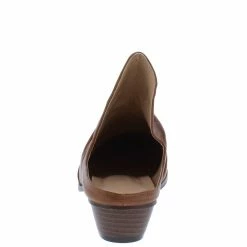 In Touch Shoes Savannah030 Cognac Pu Ruched Loafer Mule Heel