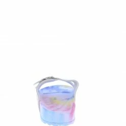 JP What's New Delight01 Yellow Tie Dye Dual Buckle Strap Flat Slide Sandal