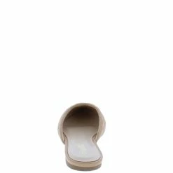 Mata Desert1 Nude Quilted Pointed Toe Mule Flat