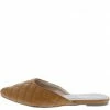 Mata Desert1 Tan Quilted Pointed Toe Mule Flat