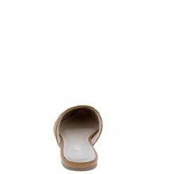 Mata Desert1 Tan Quilted Pointed Toe Mule Flat