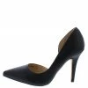 WESTWOOD Donna03 Black Pointed Toe Half Dorsay Pump Heel