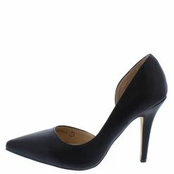 WESTWOOD Donna03 Black Pointed Toe Half Dorsay Pump Heel