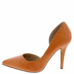 WESTWOOD Donna03 Orange Pointed Toe Half Dorsay Pump Heel