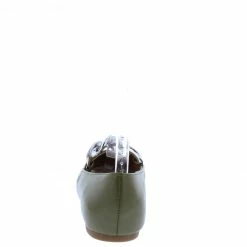 Shoe Republica Eleganza Olive Pointed Toe Chain Strap Slip On Flat What's New