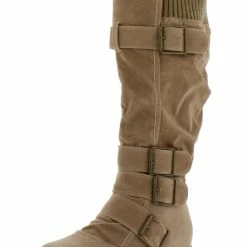 WESTWOOD Elma02 Light Camel Multi Buckle Knee High Lug Boot