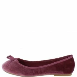 JP What's New Embrace13s Dusty Mauve Velvet Toe Bow Round Toe Ballet Flat