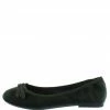JP What's New Embrace13s Olive Velvet Toe Bow Round Toe Ballet Flat