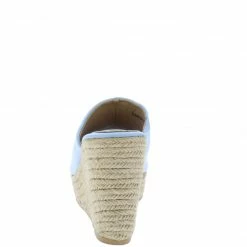 WESTWOOD Emery04 Blue Open Toe Slide Espadrille Platform Wedge