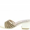AMERICAN METTLE Shoes Emily3 Gold Sparkle Strappy Open Toe Slide Block Heel 2 AMERICAN METTLE Shoes Emily3 Gold Sparkle Strappy Open Toe Slide Block Heel