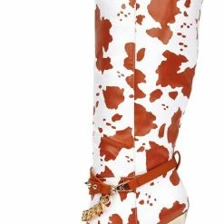 CAPE ROBBIN Esa Cow Ankle Stud Chain Metallic Stiletto Boot Boots