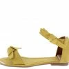 Makers Eva1 Mustard Knotted Open Toe Ankle Strap Rear Zip Sandal