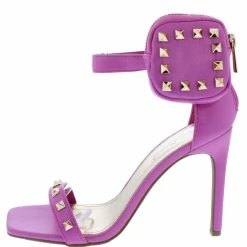 Bamboo Evermore35 Hot Pink Soft PU Studded Open Toe Ankle Pouch Heel What's New