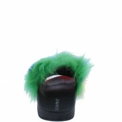Liliana Michelle199 Multi 4 Faux Fur Open Toe Slide Sandal Shoes