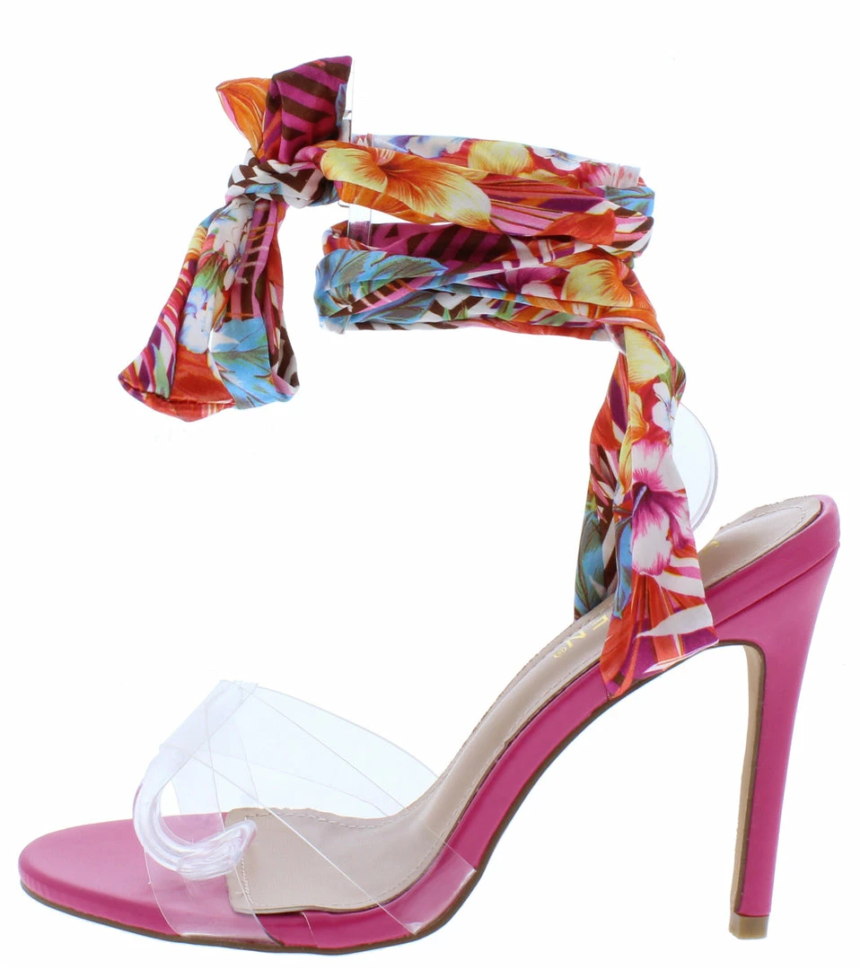 Elegant Fassy88 Fuchsia Lucite Open Toe Fabric Anke Wrap Stiletto Heel Shoes 3 Elegant Fassy88 Fuchsia Lucite Open Toe Fabric Anke Wrap Stiletto Heel Shoes