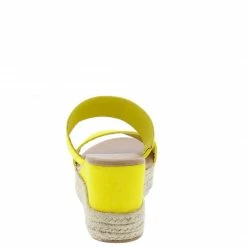 JP What's New Fatal12 Yellow Dual Strap Open Toe Espadrille Wedge