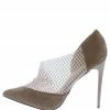 Mata Fish Wire Taupe Pointed Toe Embellished Mesh Pump Heel What's New 1 Mata Fish Wire Taupe Pointed Toe Embellished Mesh Pump Heel What's New
