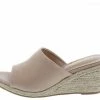 Elegant Flo11 Nude Open Toe Slide Espadrille Wedge