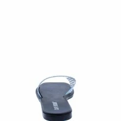 CAPE ROBBIN Flushing Black Sparkle Studded Lucite Open Toe Slide Sandal What's New