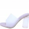 Elegant Franie1 Lilac Open Toe Lucite Cylinder Block Heel