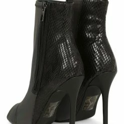 QUPID What's New Frasier75x Reflective Peep Toe Two Tone Stiletto Boot