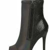 QUPID What's New Frasier75x Reflective Peep Toe Two Tone Stiletto Boot