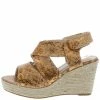 Mata FullMoon5 Gold Snake Cross Strap Open Toe Slingback Wedge