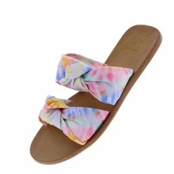JP Fullmoon61 Pink Multi Tie Dye Knotted Dual Strap Sandal What's New