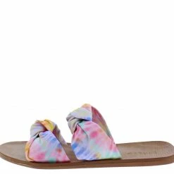 JP Fullmoon61 Pink Multi Tie Dye Knotted Dual Strap Sandal What's New