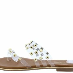 Mata What's New Fully Chic Clear Studded Strappy Thong Slide Sandal