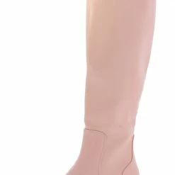 Mata Game Night Pink Round Toe Knee High Lug Rain Boot Boots
