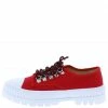 Shoe Republica Getty Red Toe Cap Lace Up Lug Sole Sneaker Flat What's New