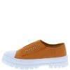 Shoe Republica What's New Gevena Orange Toe Cap Eyelet Slip On Lug Sole Sneaker Flat