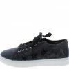 JP Grandslam08s Black Star Lace Up Sneaker Flat Shoes
