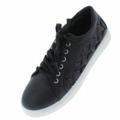 JP Grandslam08s Black Star Lace Up Sneaker Flat Shoes