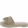 SUP Shoes Grass305 Beige Knotted Open Toe Espadrille Slide Sandal