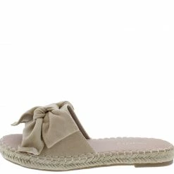 SUP Shoes Grass305 Beige Knotted Open Toe Espadrille Slide Sandal