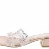 SUP Frances196 Champagne Lucite Sparkle Cut Out Slide Heel Shoes