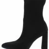 JP What's New Harper09 Black Pointed Toe Fitted Block Heel Boot